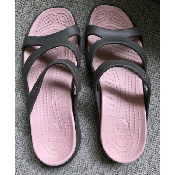 Crocs Pink Brown Patricia II Open toe Sandal Women's size 10 - Picture 1 of 5